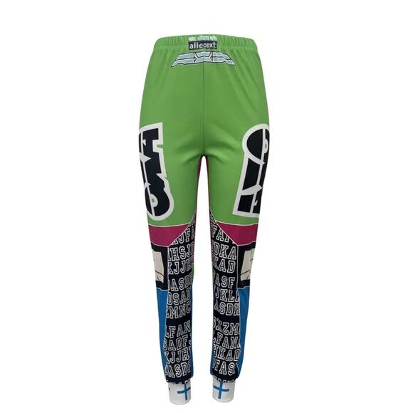 AXO Color Block Print Viral Joggers, Elastic Waist size M - Picture 4 of 5